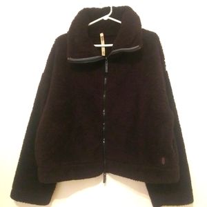 FREE PEOPLE full zipper 2-pockets teddy sweater